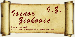 Isidor Živković vizit kartica